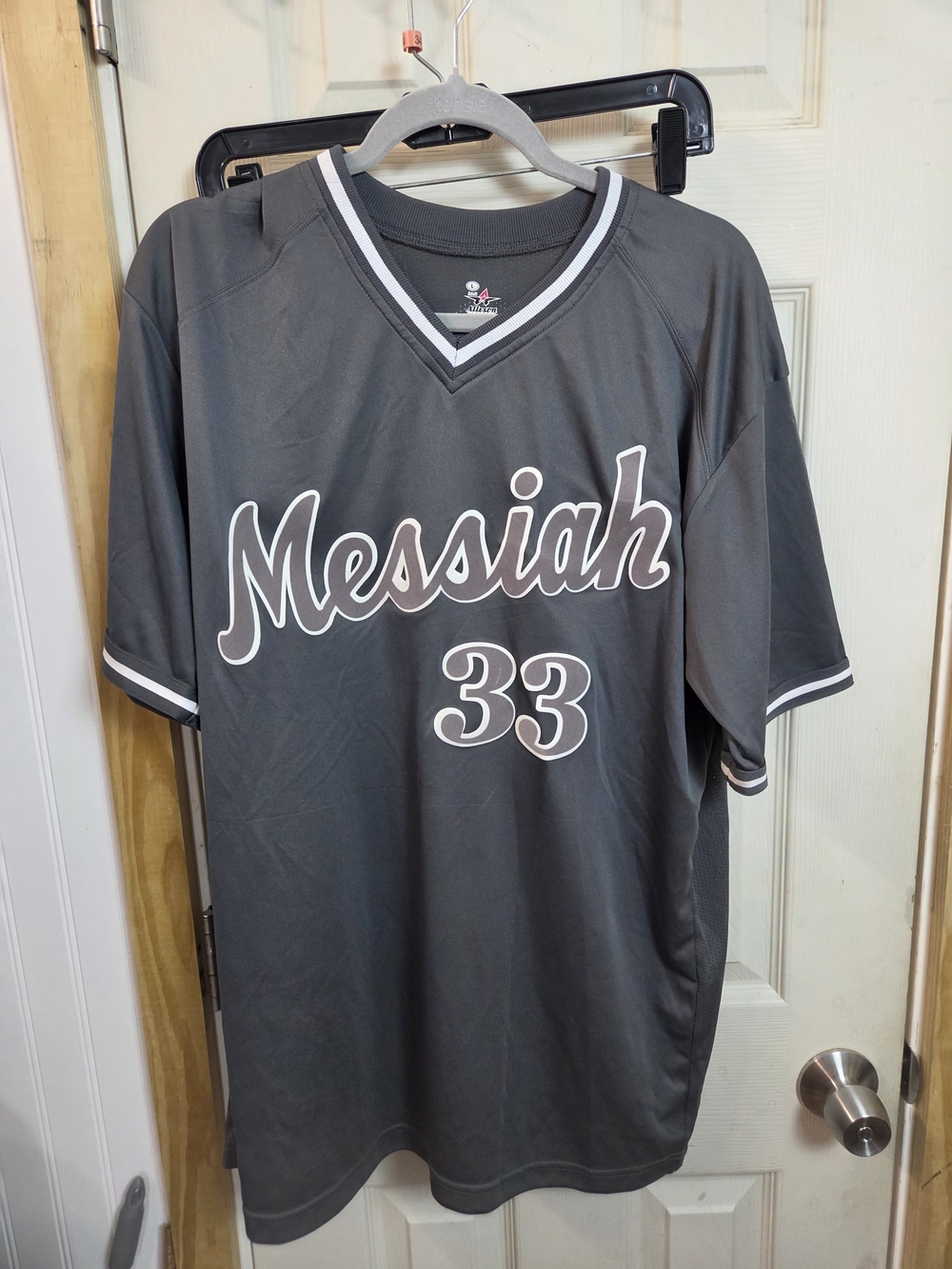 Messiah 33 Men's Gray Athletic Christ Religion Jersey Shirt
